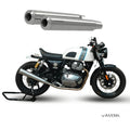 Barrel Exhaust-10 Bass Master Polish Slip-On Exhaust for Royal Enfield Interceptor 650 / Continental GT 650 | 304 Stainless