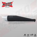 Moto Torque Shark Black Chrome Performance Exhaust for Royal Enfield – Universal UCE Slip-On Exhaust - View 4