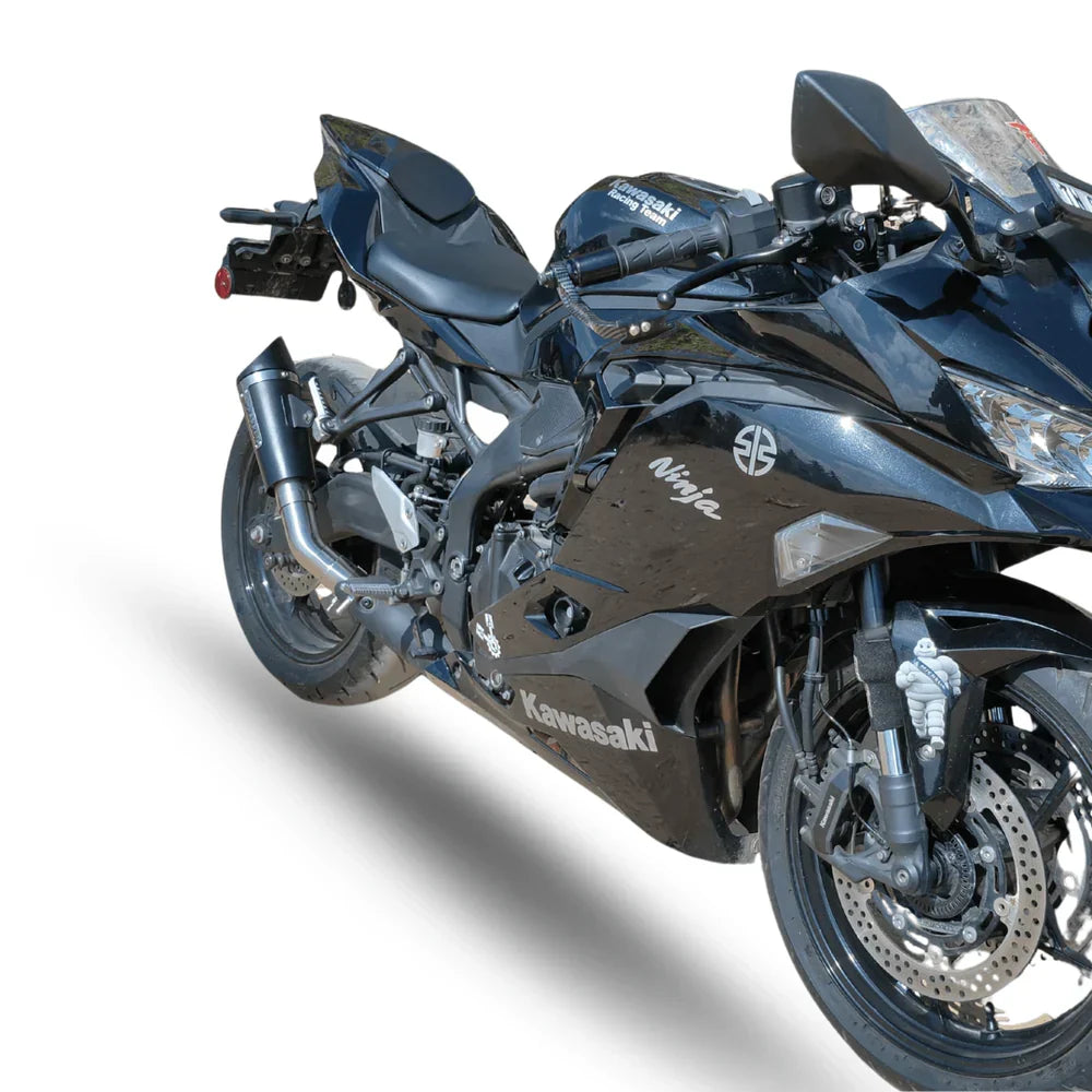 Barrel Outlaw 2.0 Slip-On Exhaust for Kawasaki ZX-4R / ZX-4RR (Black) | 304 Stainless Steel Performance Exhaust - View 4