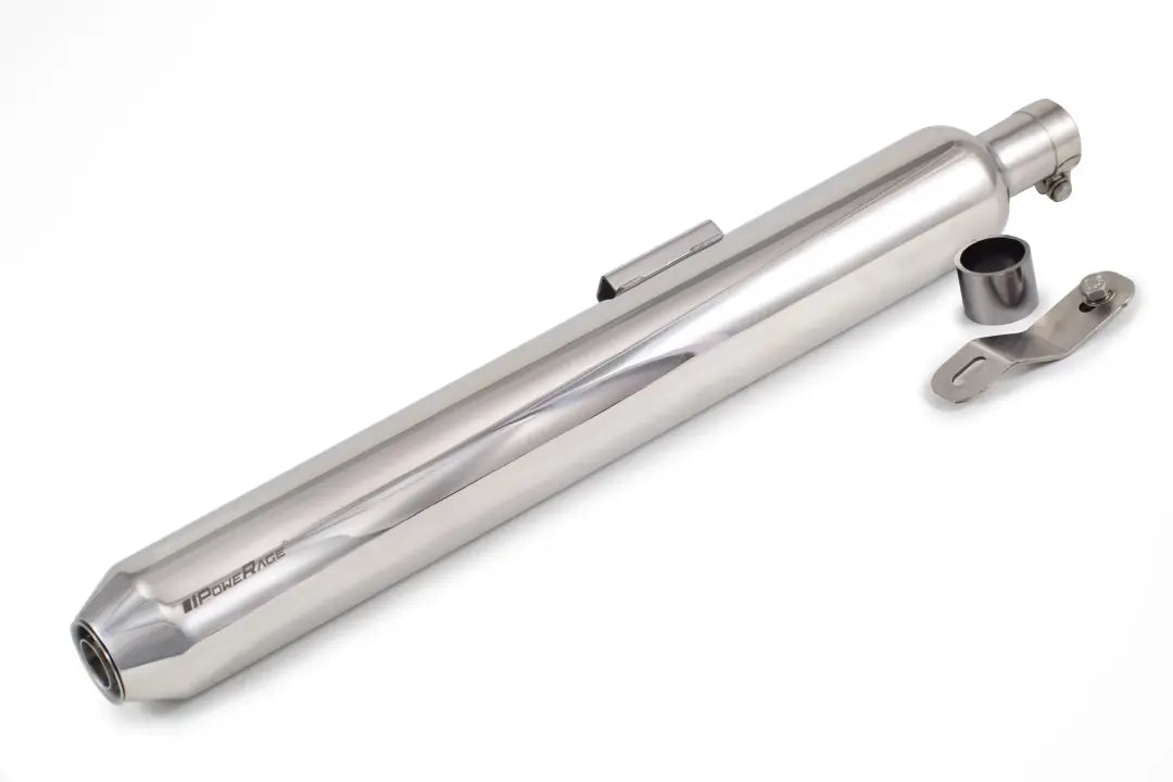 Powerage Slip-On Exhaust for Royal Enfield 350 / 500 – Polish Finish Long Type Performance Exhaust - View 2