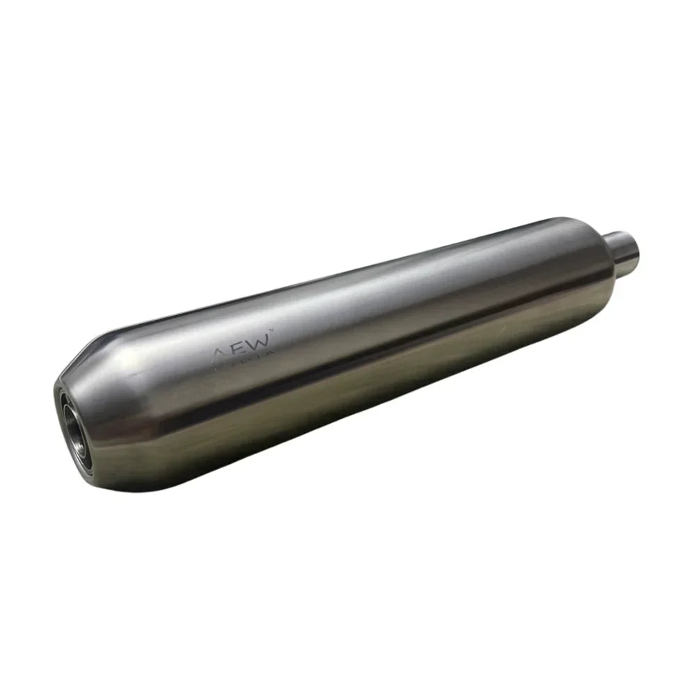 AEW TE 202 Performance Exhaust for Royal Enfield Super Meteor 650 | Stainless Steel & Chrome Exhaust Silencer - View 5