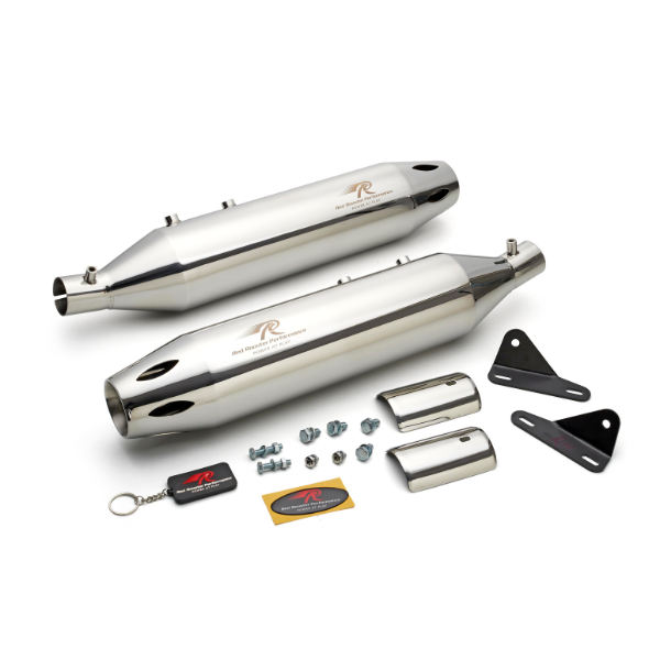 Red Rooster Astral Polish Exhaust for Royal Enfield Super Meteor 650 – SS304 Chrome Performance Silencer - View 3