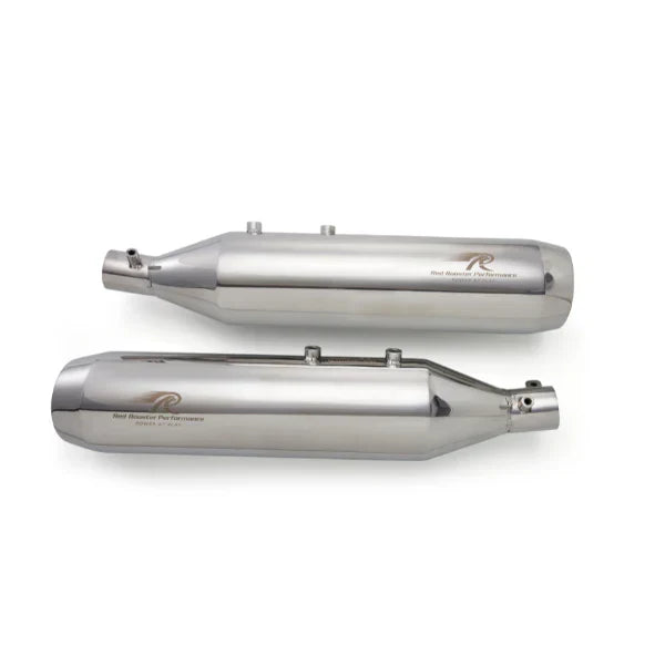 Red Rooster Astral Exhaust for Royal Enfield Super Meteor – Performance Slip-On (Black / Polish) - View 6