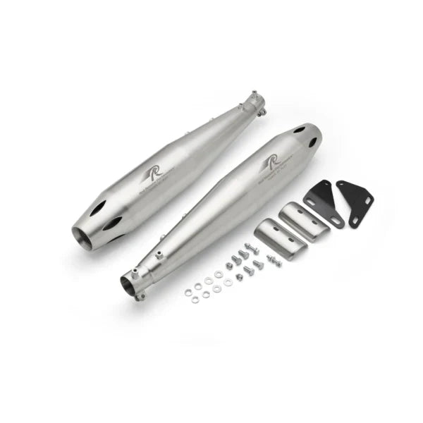Red Rooster Atlas Pro Exhaust for Royal Enfield Classic 650 – Performance Slip-On (Polish / Matte / Black) - View 3