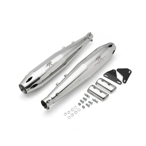 Red Rooster Atlas Pro Exhaust for Royal Enfield Classic 650 – Performance Slip-On (Polish / Matte / Black) - View 9
