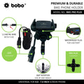 BOBO BM1 PRO PLUS Bike Phone Holder with Vibration Damper & USB 3.0 Charger - View 4