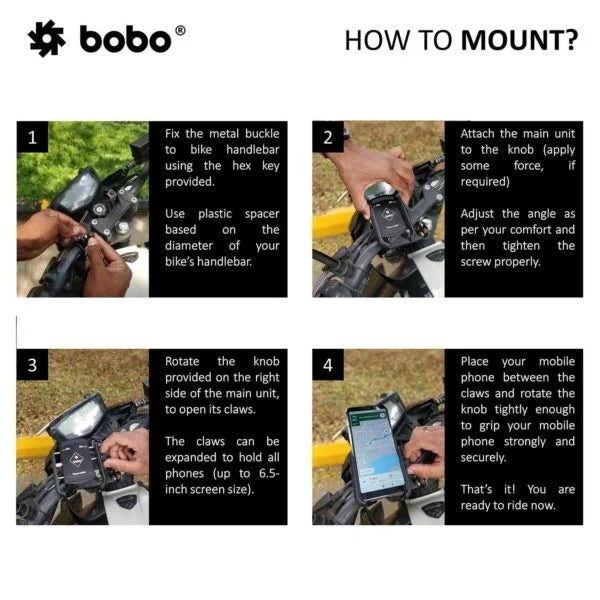 BOBO BM4 PRO Bike Phone Holder with Vibration Controller - View 4