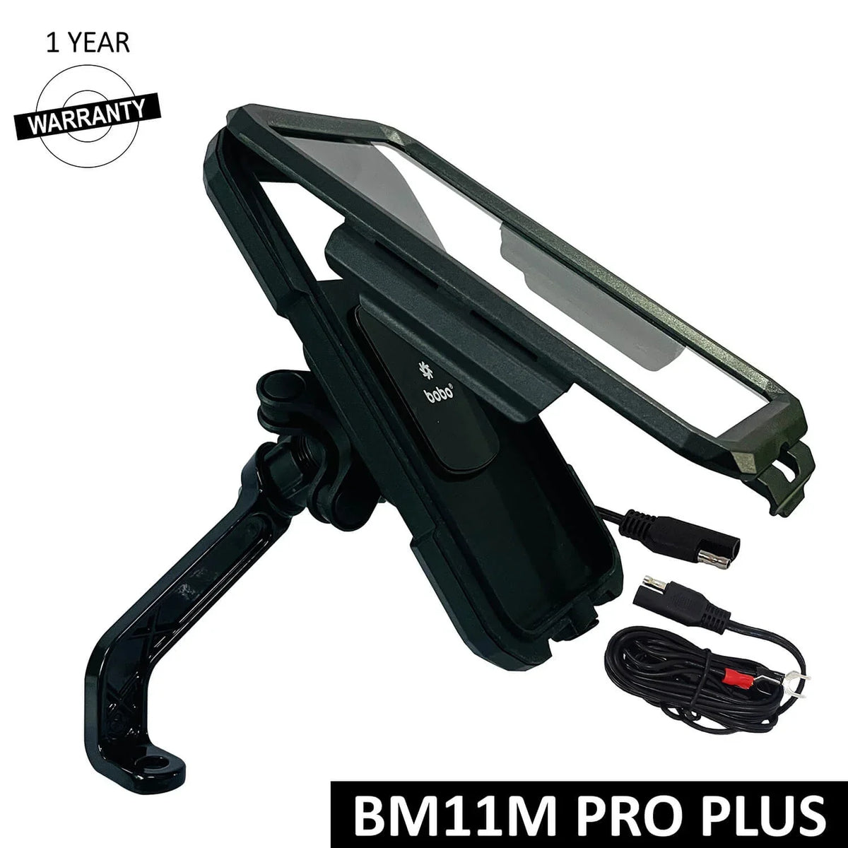 BOBO BM11H/M PRO PLUS Fully Waterproof Bike Phone Holder with PRO PLUS Vibration Damper with Fast 15W Wireless & USB-C
