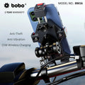 BOBO BM16 Anti-Vibration Metallic Bike Phone Holder with Fast 15W Wireless Charger - View 2