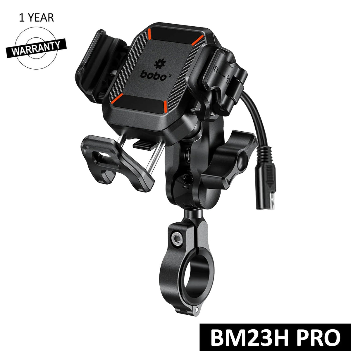 BOBO BM23H/M PRO Bike Phone Holder with Wireless & 36W USB-C Charging and Anti Vibration