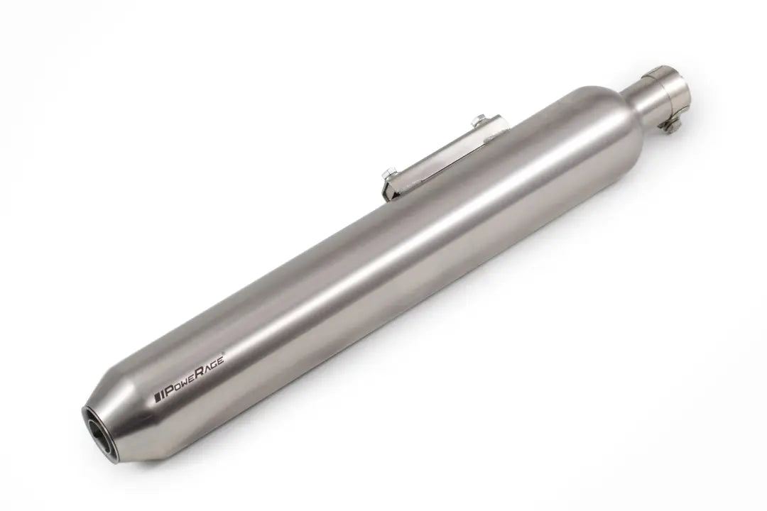 PowerRage Slip-On Exhaust for Royal Enfield Classic 350 Reborn / Meteor 350 – Brushed Steel Finish