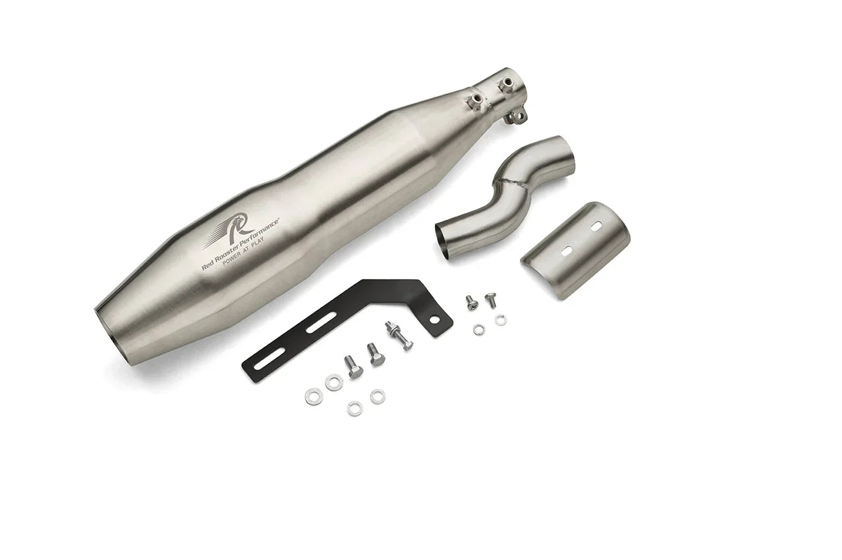 Red Rooster Blaze Exhaust for Triumph Scrambler 400 X & Triumph Speed 400 (Polish / Black / Matte) - View 3