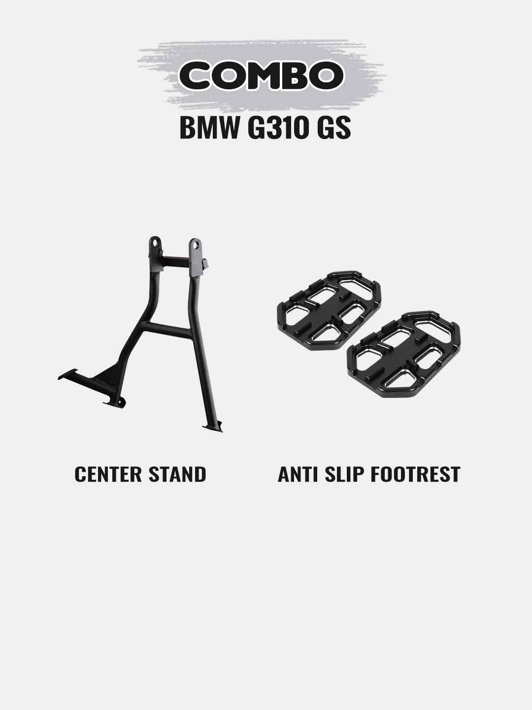 Bmw G310Gs Combo - Center Stand+Anti Slip Foot Rest Black