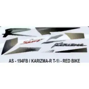 Graphics Sticker Set for Hero Honda Karizma R | Type 1 | Red Vehicle | Both Sides