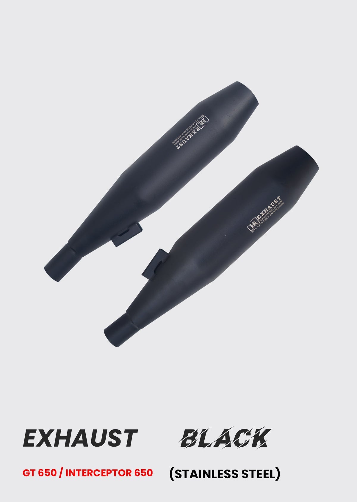 INTERCEPTOR AND GT 650 EXHAUST BLACK IN 320