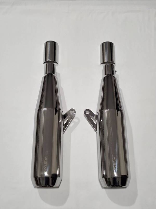 AEW TE 104 EDGE Slip-On Exhaust Interceptor 650 / GT 650 Mirror Polish | 304 Stainless Steel Performance Megaphone Silencer