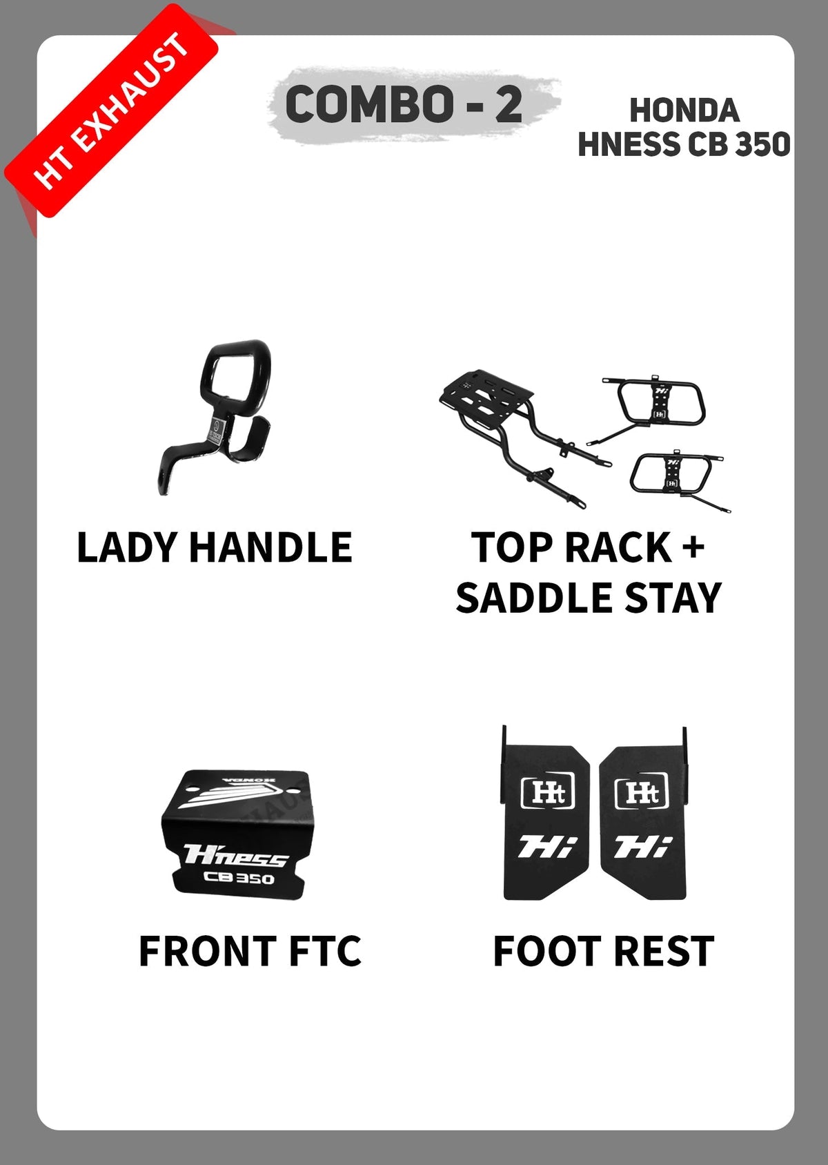 COMBO 2 HNESS CB 350 LADY HANDLE + TOP RACK SADDLE STAY + FTC + FOOTREST