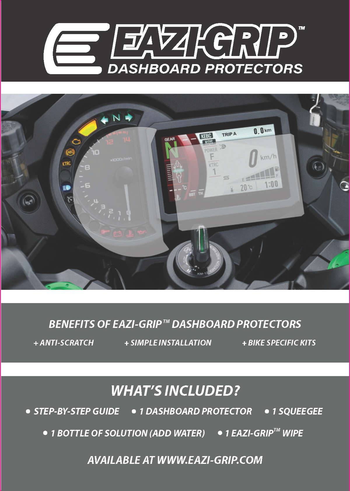 Eazi Grip Dashboard Screen Protector For Kawasaki Zx 10R 2021 22