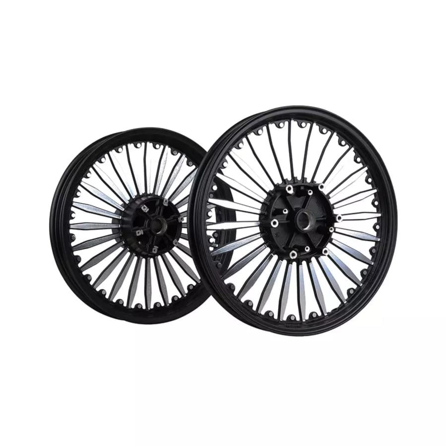 Heavy Duty Alloy Wheel For Front Tire Disc Brake Bullet Classic 350 Or 500 &Thunderbird 300X Or 500X Black 2Pc