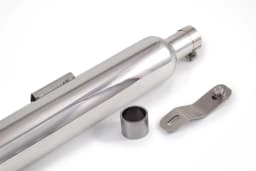 PowerRage Slip-On Exhaust for Royal Enfield 350 / 500 – Polished Stainless Steel Short Type