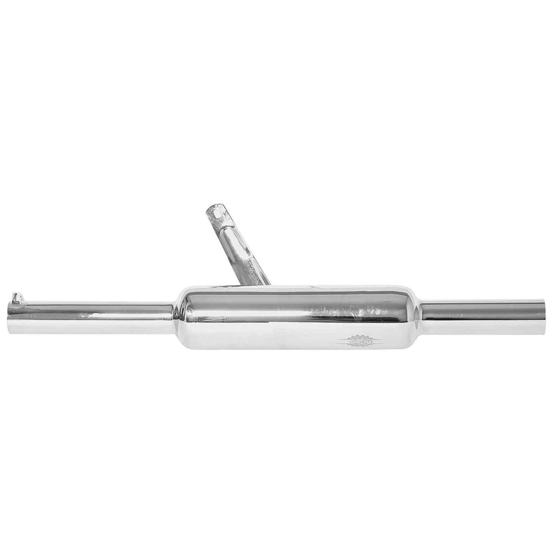 LGP W-Logo Thunderbird Chrome Silencer Exhaust for Royal Enfield & Universal Bikes | Deep Bass Sound | 1.6mm MS Chrome Finish