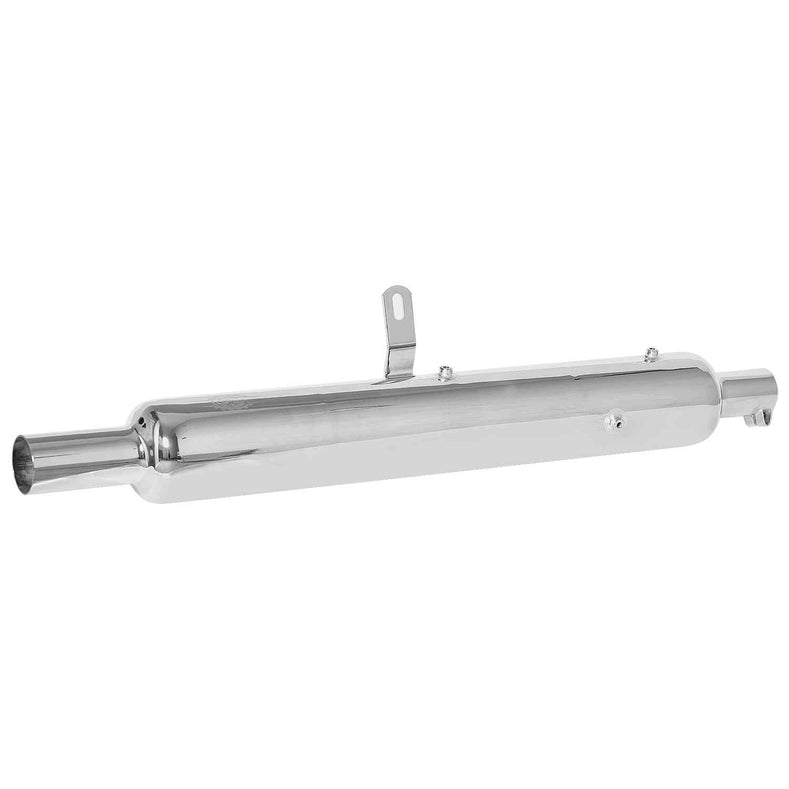LGP Universal Motorcycle Silencer Replica Exhaust | Deep Bass Sound | Chrome & Black Finish | Heatproof Rust Resistant - View