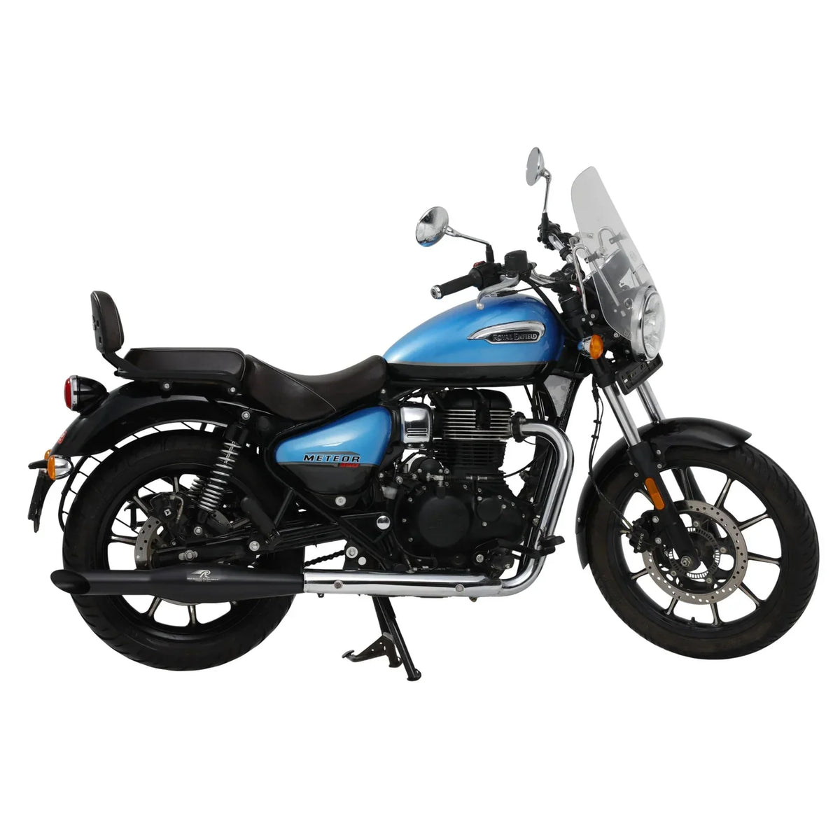 Red Rooster Rumbler Ace Black Matte Exhaust for Royal Enfield Meteor 350 (SS304 Performance Silencer)