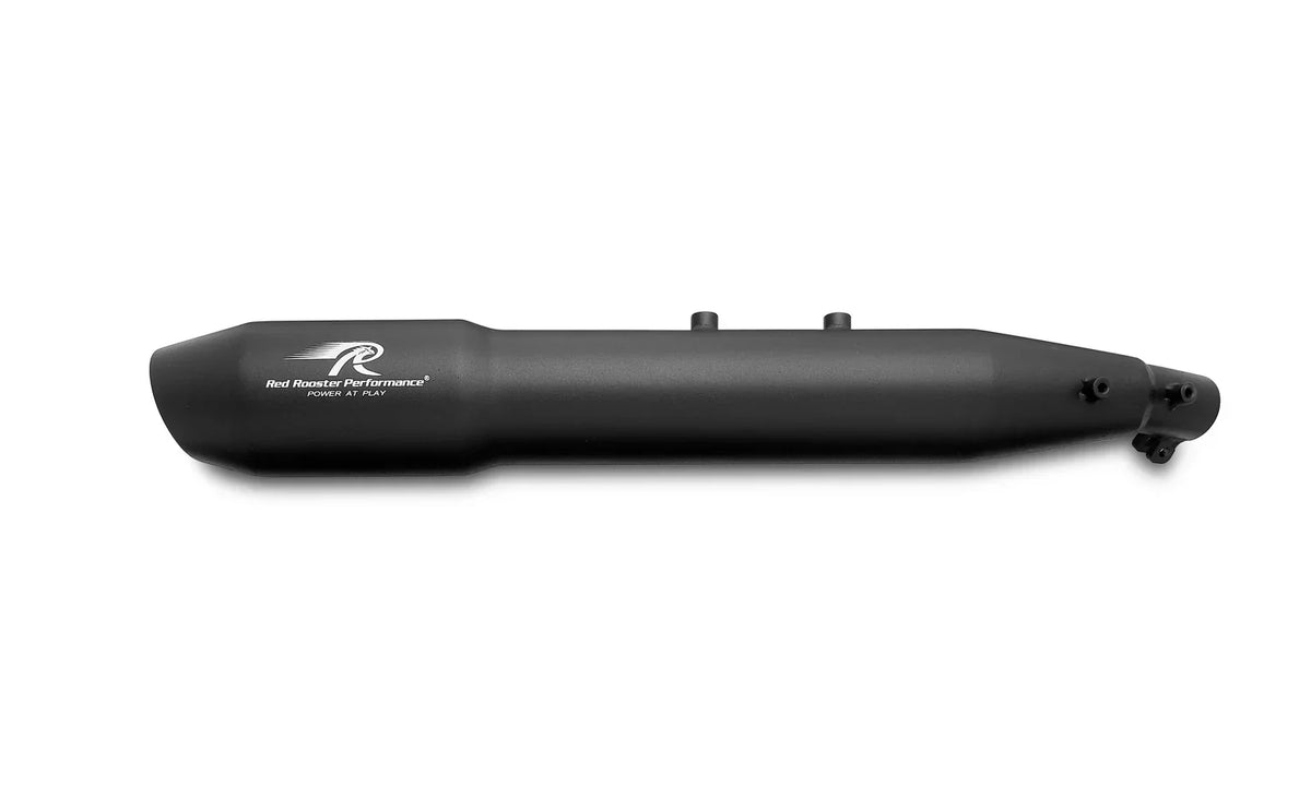 Red Rooster Pegasus Max Exhaust for Honda CB350 / Honda CB350C (Polish / Black / Matte) - View 4