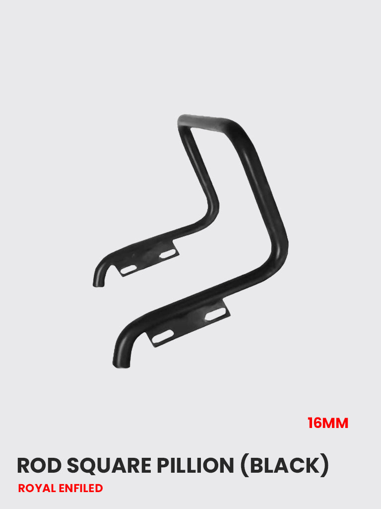 Royal Enfield 16mm Rod Square Pillion Black - RE 036B