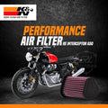 K&N RO-6518 Performance Air Filter for Royal Enfield Interceptor 650, Continental GT 650 & Bear 650 | Washable Reusable High