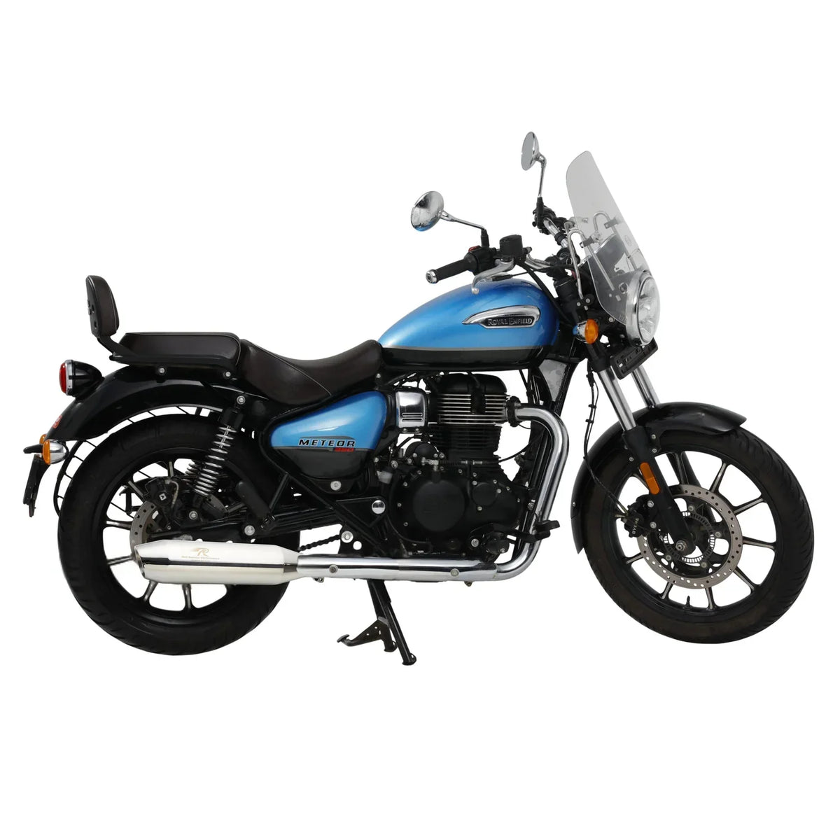 Red Rooster Rumbler Max Matte Exhaust for Royal Enfield Meteor 350 – Performance Slip-On