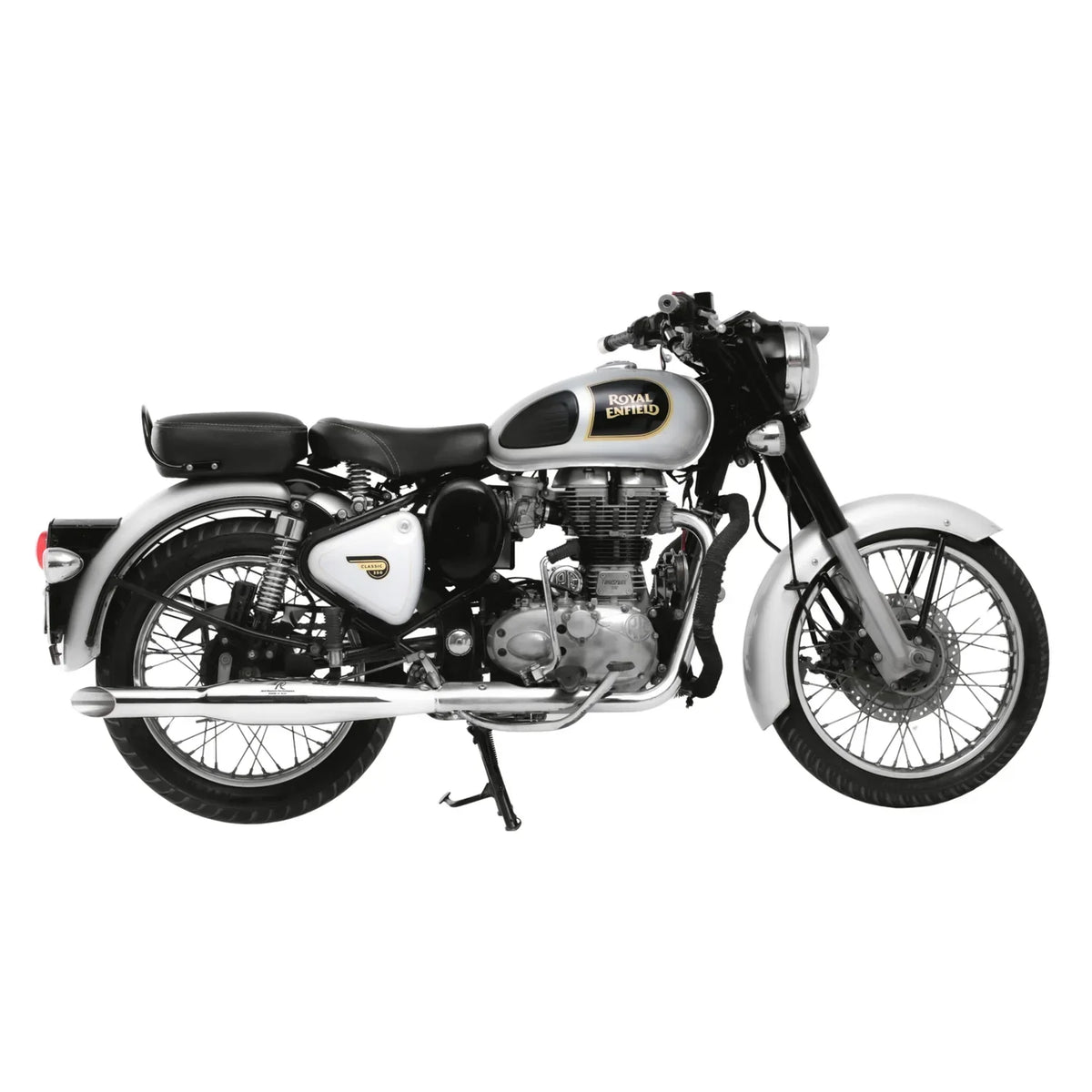 Red Rooster Performance Rumbler Exhaust – Polish Chrome Finish for Royal Enfield Classic, Bullet & Thunderbird