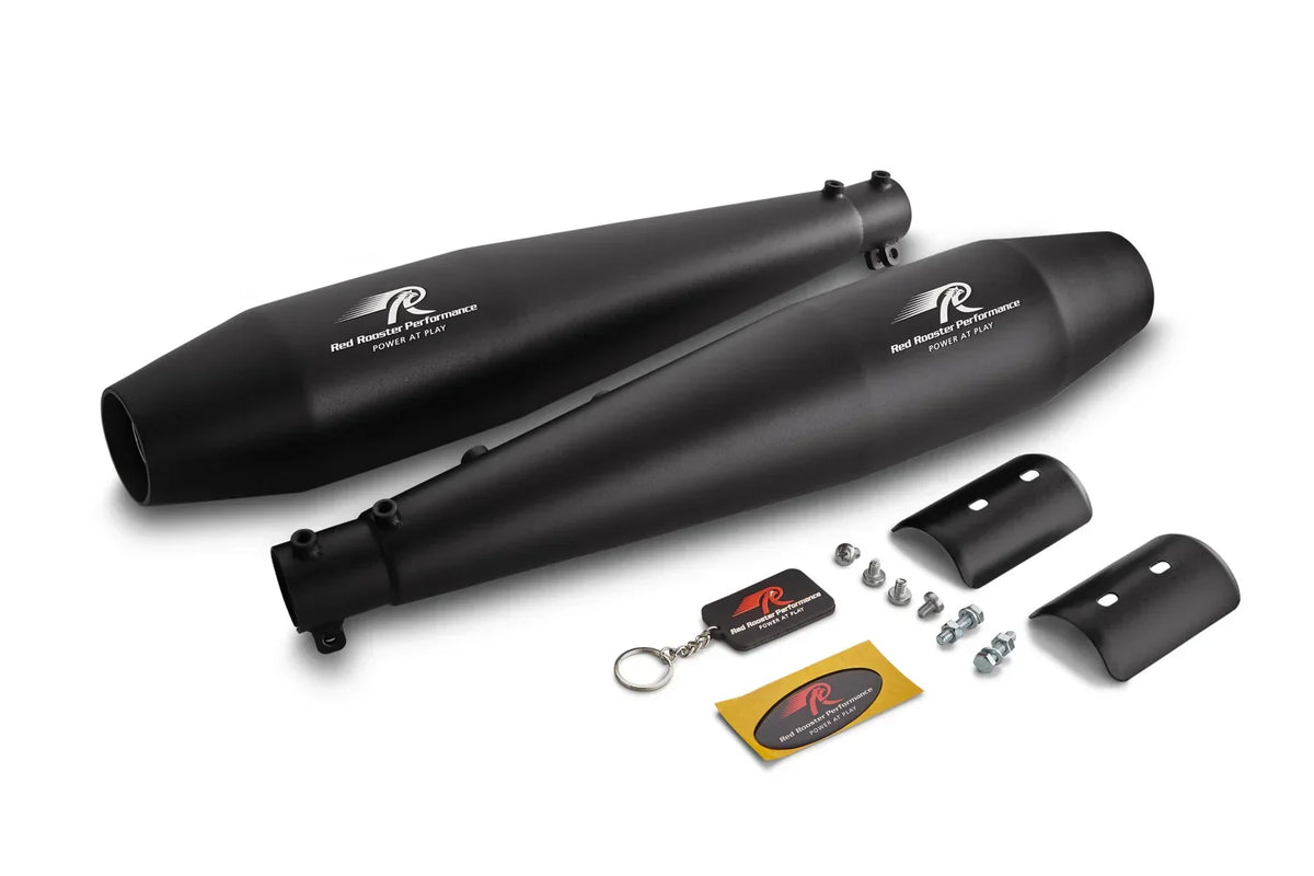 Red Rooster Stellar Black Matte Exhaust for Royal Enfield Interceptor 650 & Continental GT 650 - View 4