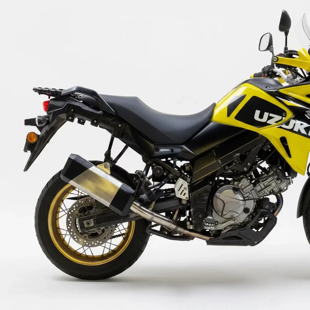 Barrel Storm Slip-On Exhaust with Mid Pipe for Suzuki V-Strom 650 | 304 Stainless Steel Performance Exhaust - View 2