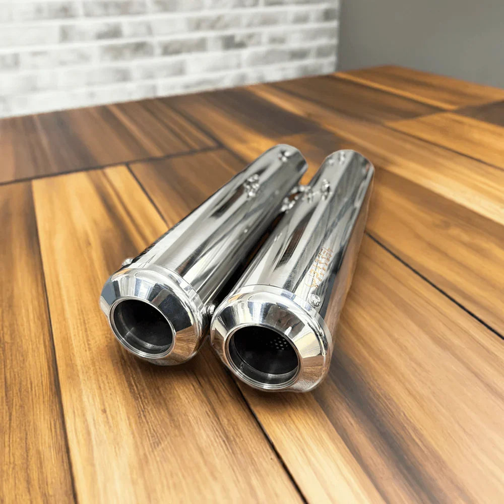 Barrel Exhaust B-12 Bass Master Slip-On Exhaust for Royal Enfield Classic 650 | 304 Stainless Steel Performance Exhaust