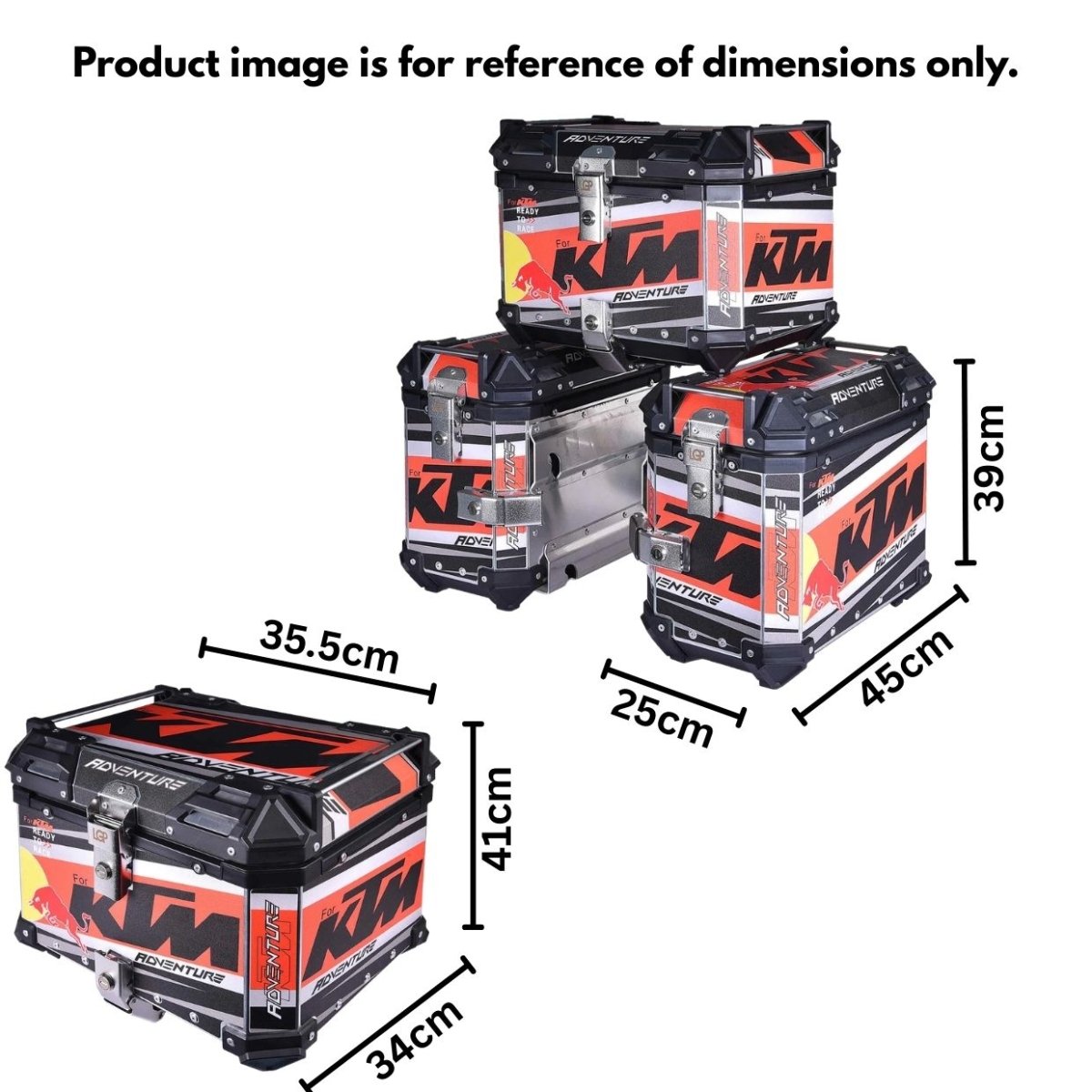 KTM Trailmaster Aluminium Luggage Set 45L & 2×38L | 3 Box Set - View 6