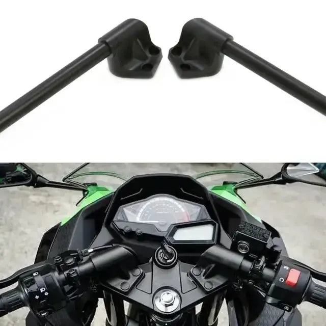 Split Handlebar Handle Bar For KAWASAKI Ninja 300 300R 250 250R EX250 Motorcycle Black Aluminum