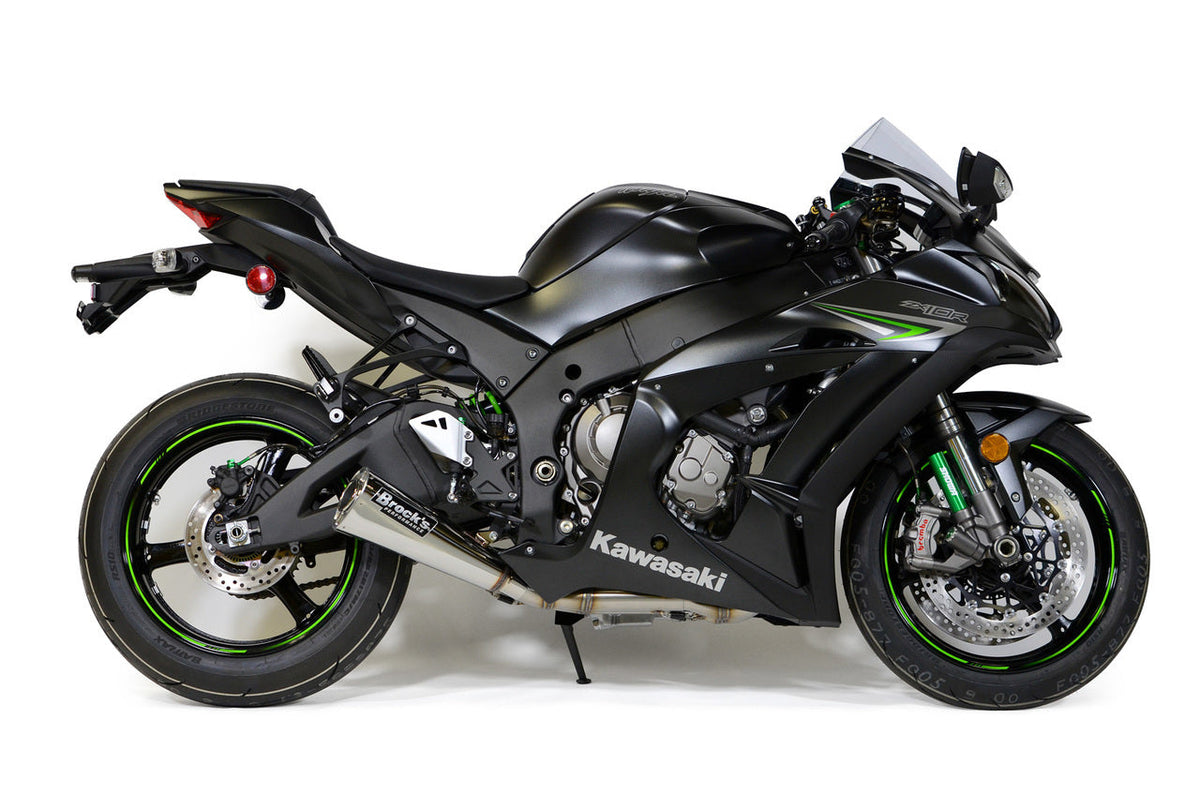Brocks Alien Head 2 Full Exhaust System 14" Muffler For Kawasaki Zx 10R