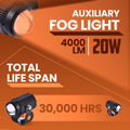 LGP Mini Driving LED Fog Lamp for Bike (Pair) | High Brightness Waterproof Auxiliary Light | Universal Fit for All
