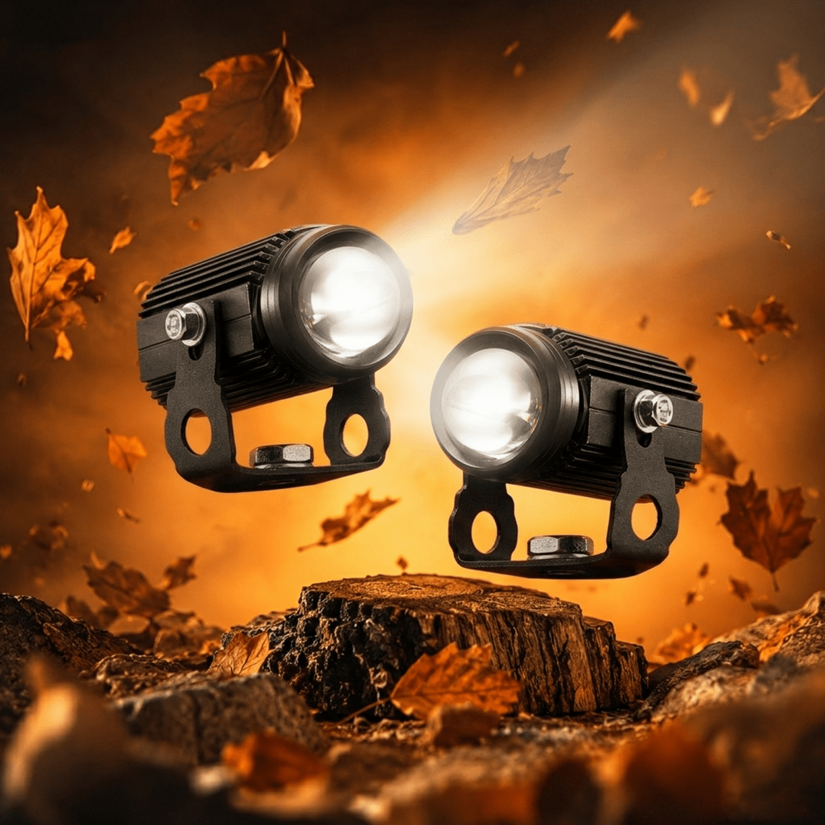 LGP Mini Driving LED Fog Lamp for Bike (Pair) | High Brightness Waterproof Auxiliary Light | Universal Fit for All