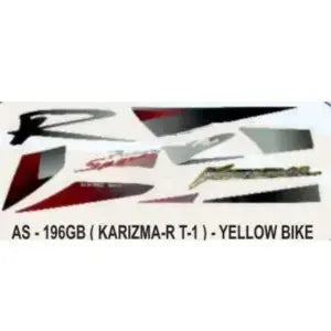 Graphics Sticker Set for Hero Honda Karizma R | Type 1 | Yellow Vehicle | Both Sides