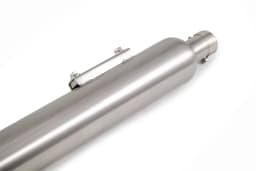 PowerRage Slip-On Exhaust for Royal Enfield Classic 350 Reborn / Meteor 350 – Brushed Steel Finish - View 2