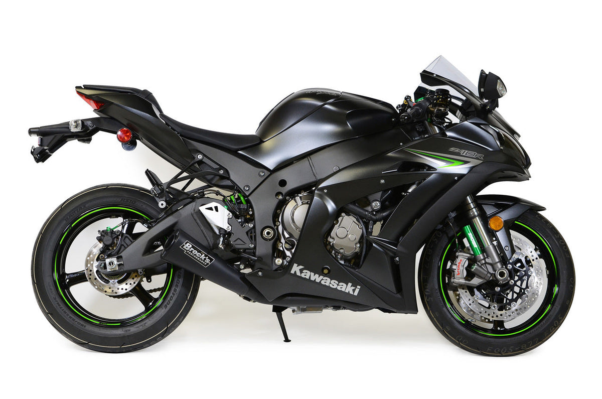 Brocks Alien Head 2 Full Exhaust System Black 14" Muffler For Kawasaki Zx 10R